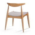 thumbnail image 3 of Benjara Syma Dining Side Chair Set of 2- Open Curved Back- Brown- Beige Seat, 3 of 5