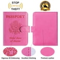 thumbnail image 2 of Funda para pasaporte, cartera, bloqueo RFID, piel rosa, 2 of 9