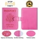 thumbnail image 2 of Funda para pasaporte, cartera, bloqueo RFID, piel rosa, 2 of 9