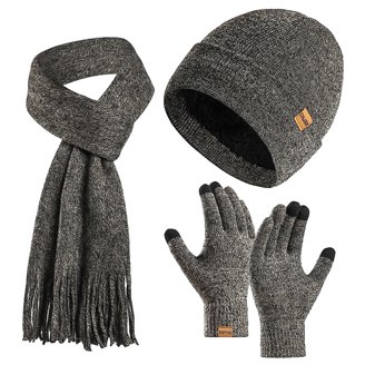 Steve Madden Ladies Beanie & Full Length Scarf Set, Blush  display picture 1