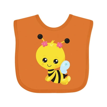 

Inktastic Cute Bee Little Bee Honey Bee Flowers Gift Baby Girl Bib