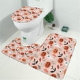 thumbnail image 2 of Halloween Ghosts and Pumpkins Pattern Bathroom Rugs Sets 3 Piece,Toilet Cover Set,Absorbent Non Slip Bathroom Mats Sets with U-Shaped Contour Rug Toilet Rug Set, 2 of 5