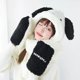 thumbnail image 4 of Sanrio Hello Kitty Cinnamoroll My Melody guantes de felpa bufanda sombrero conjunto de tres piezas Kawaii Anime Y2K ropa cálida para niña dulce 3 uds, 4 of 4
