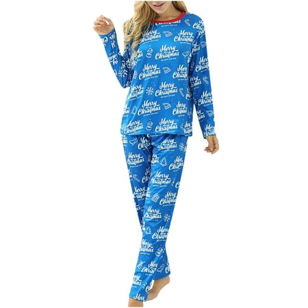 

Parent-child Warm Christmas Set Printed Home Wear Pajamas Two-piece Mom Set