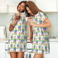 thumbnail image 4 of Pofeuu Rainbow Llama Print Women's Loose Fit Short Sleeve Nightgown, Comfortable Sleep Dress for Women, Casual Lounge Sleepwear, Soft Cotton Sleep Dress, 4 of 6