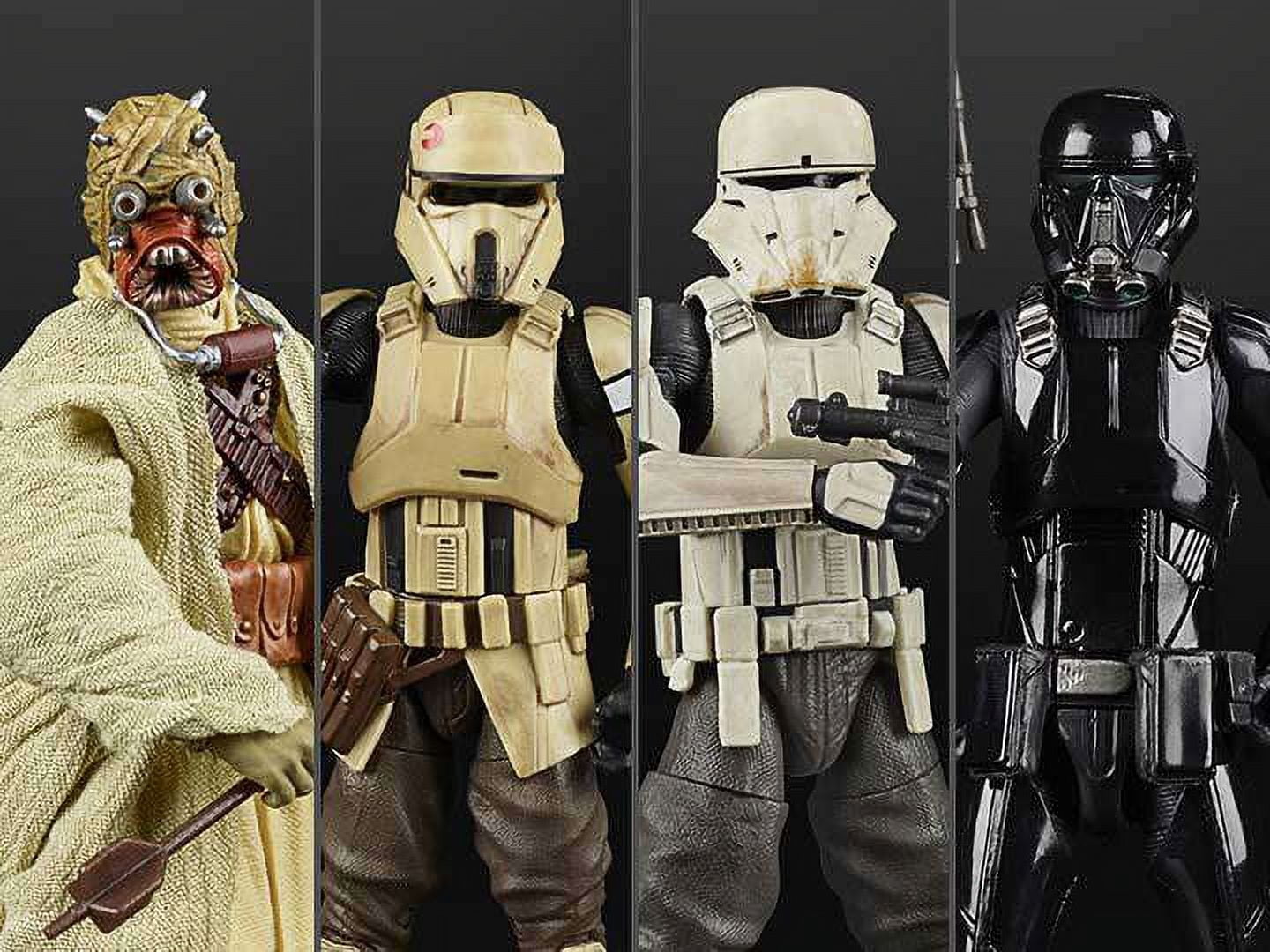 Star Wars Black Series Archive Wave 2 Tusken Raider, Shoretrooper, Tank Commander & Tank Commander Set of 4 Action Figures