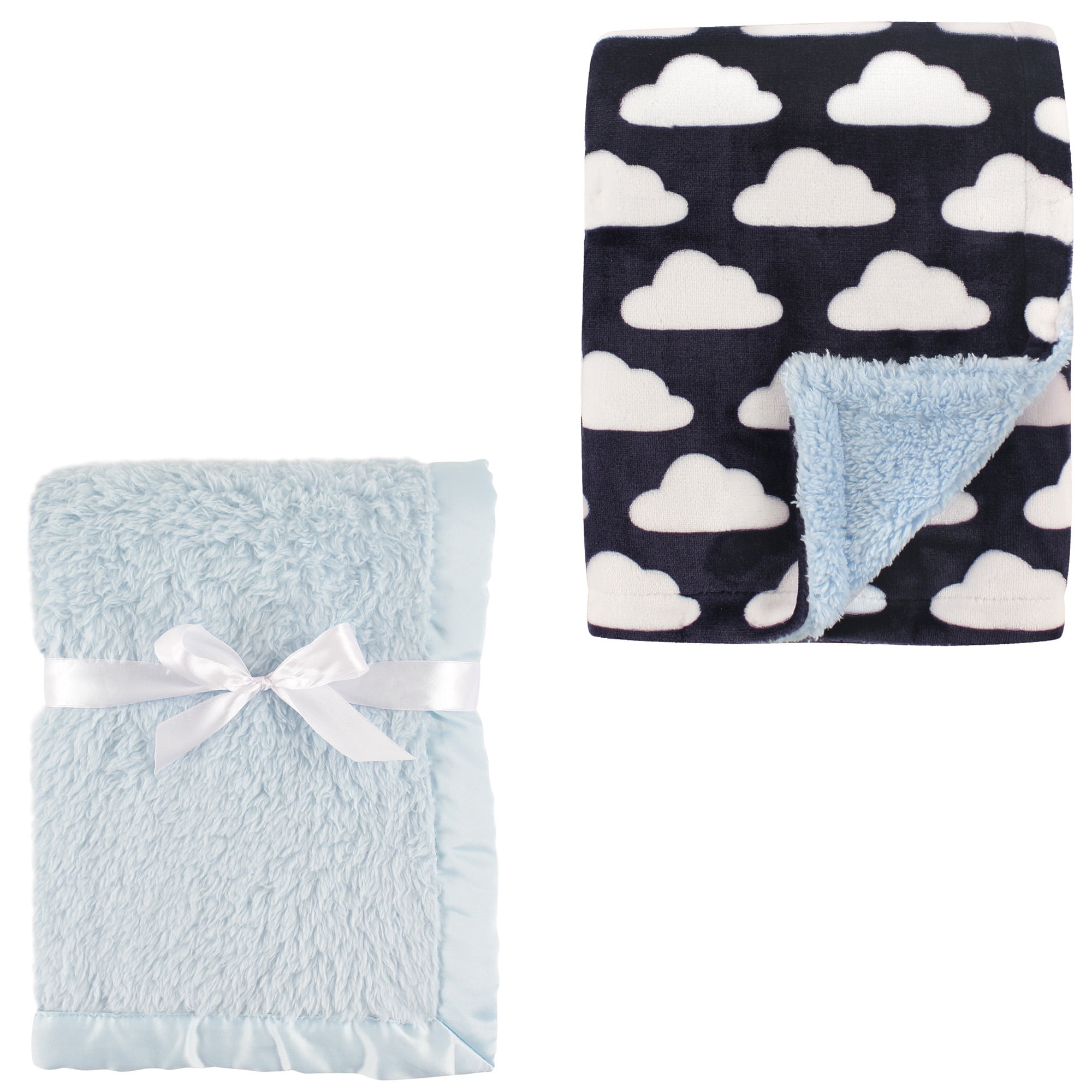 Hudson Baby Boys' Plush Blanket, 2Pack, Choose Your Color