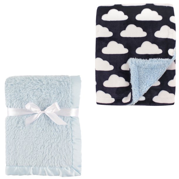 Hudson Baby Boys' Plush Blanket, 2Pack, Choose Your Color