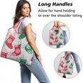thumbnail image 2 of 5 Pack Foldable Shopping Bag,Christmas Stocking Pattern Reusable Grocery Bags with Pockets,Large Reusable Tote Bags with Handles Waterproof & Lightweight, 2 of 6