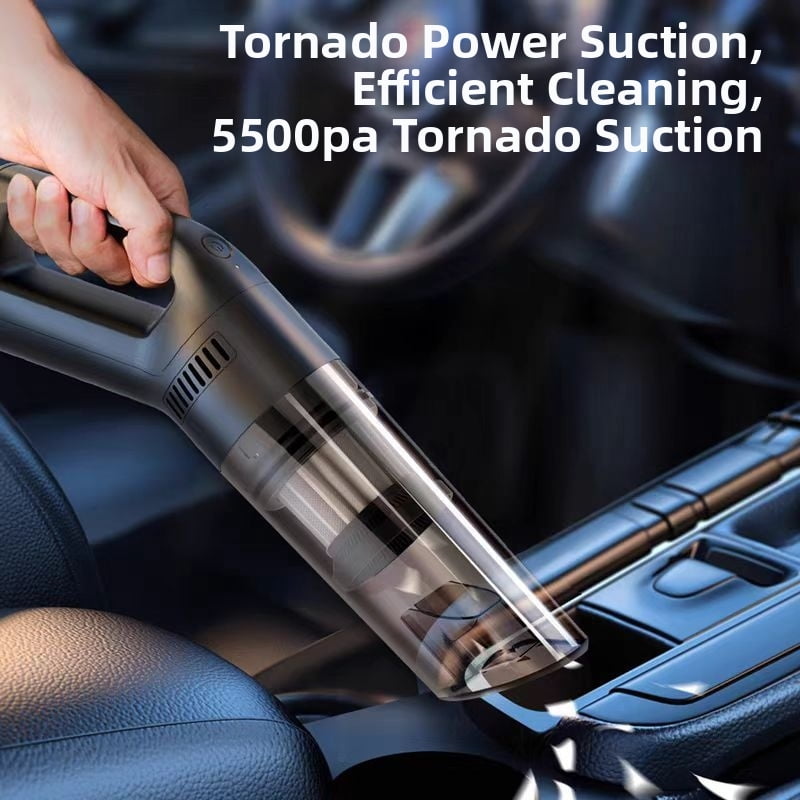 Deli Portable Handheld Car Vacuum: Cordless/Wired Optional, High Power, Wet Dry Dual Use, for Car/Home Small Cleaning + Accessories