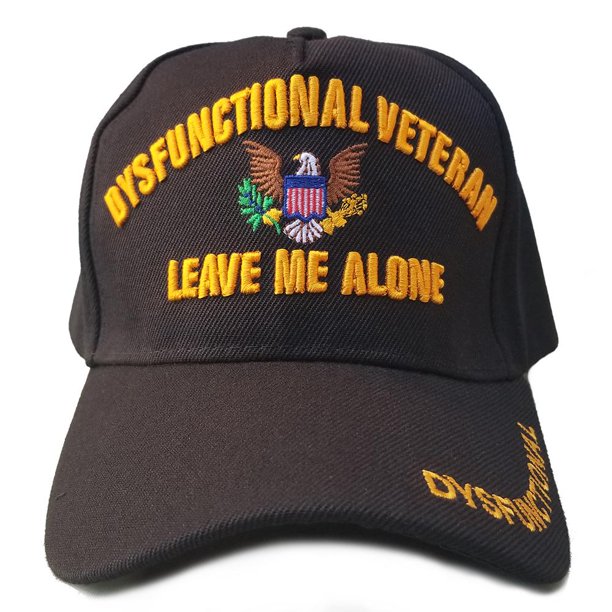 Dysfunctional Veteran Hat Military Black Adjustable Cap - Walmart.com