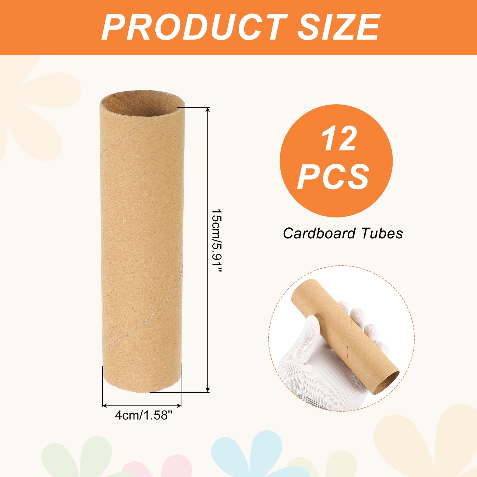 Uxcell 12 Pack Cardboard Tubes,Toilet Paper Rolls Corrugated Roll,5.91x1.58",Brown