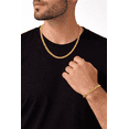 thumbnail image 5 of Real Italian 1/200 14k Yellow Gold Overlay Cuban Chain Necklace and Bracelet Set Cadena y Pulsera Cubanas 4mm 7 inch 20 inch and 22 inch For Men and Women Crafted In Italy, 5 of 6