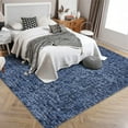 thumbnail image 3 of 5x7 Machine Washable Area Rug for Living Room Non-Slip Modern Abstract Area Rug Contemporary Solid Throw Rug Foldable Accent Floor Carpet for Dining Room, Blue, 3 of 7