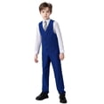 thumbnail image 3 of Wehilion Boys Suit 4PC Baby Suits Wedding Party Vest Suit Set Little Gentleman Waistcoat Prom Tuxedo Dress suit Outerwear Party Vest+Shirt+Bow tie+Pants Outfits Clothes Set for Kids 7, 3 of 4