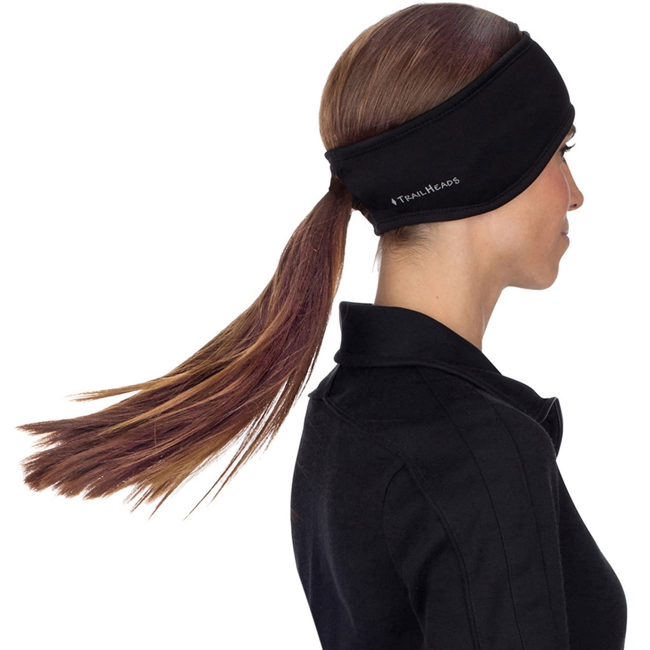 Details about   Women Girls Ponytail Headband Running Headband Winter Sweatband Ear Warmer 
