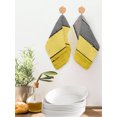 thumbnail image 2 of Yellow Grey Kitchen Dish Towels for Drying Dishes Set of 2, Vintage Stripe Farmhouse Wood Grain Ombre Waffle Weave Microfiber Hand Tea Bathroom Towels Quick Dry & Absorbent Towel 12x12, 2 of 7