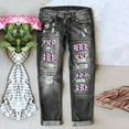 thumbnail image 2 of Vedolay Pants for Women High Waisted Denim Pants Casual Summer Frayed Hem Jeans Black,2XL, 2 of 4