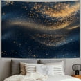 thumbnail image 2 of JRXY Gold and Blue Abstract Art Tapestry - High-Quality Short Plush, Soft and Lightweight Painting, 2 of 6