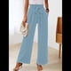 thumbnail image 5 of Pantalones de Salón Anchos para Mujer con Bolsillos, Cintura Alta, Ajustables, con Nudo y Holgados. Azul S, 5 of 7