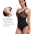 thumbnail image 2 of MANIFIQUE Women's Bra Free Bodysuits Tummy Control Shapewear Thong Body Shaper with Removable Pads, 2 of 7