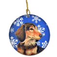thumbnail image 1 of Dachshund Winter Snowflake Holiday Ceramic Ornament, 1 of 1