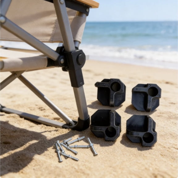 Camping Chair Replacement Feet 4 Packs, Heavy Duty Repair Feet For Folding Chair Stool, Portable Camp Chair Accessories Part, Screws Included Happy 2026!