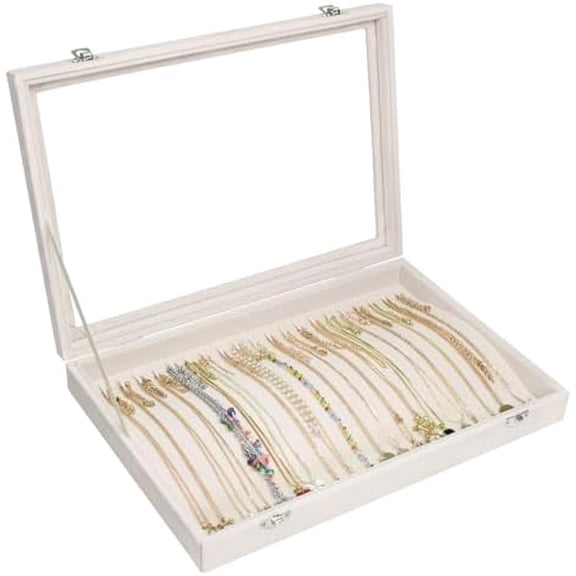 Velvet Necklace Display Jewelry Tray 20 Hook Necklace Tray Necklace Pendant Jewelry Tray for Women and Girls