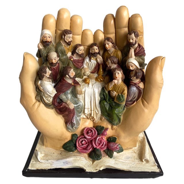 OOKWE Jesús Personaje Religioso Figura Resina Estatua La Última Cena En La Palma