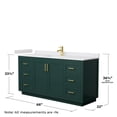 thumbnail image 5 of Wyndham Collection Miranda 66" Wood Single Bathroom Vanity in Green/Brushed Gold, 5 of 6