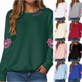 thumbnail image 4 of Godom Sweatshirt for Women Pink Ribbon Sweatshirts Long Sleeve Hoodies Pullover Tops, 4 of 7