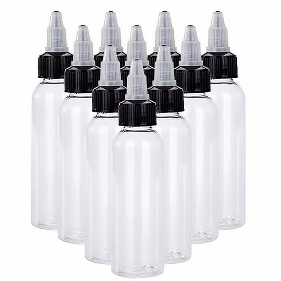 KingWei Botella de líquido extruido de plástico LDPE Botella exprimidora Botella dispensadora con cuentagotas 10 botellas de 2 oz Botella de lavado de laboratorio Botella de goteo Botella de pigmento