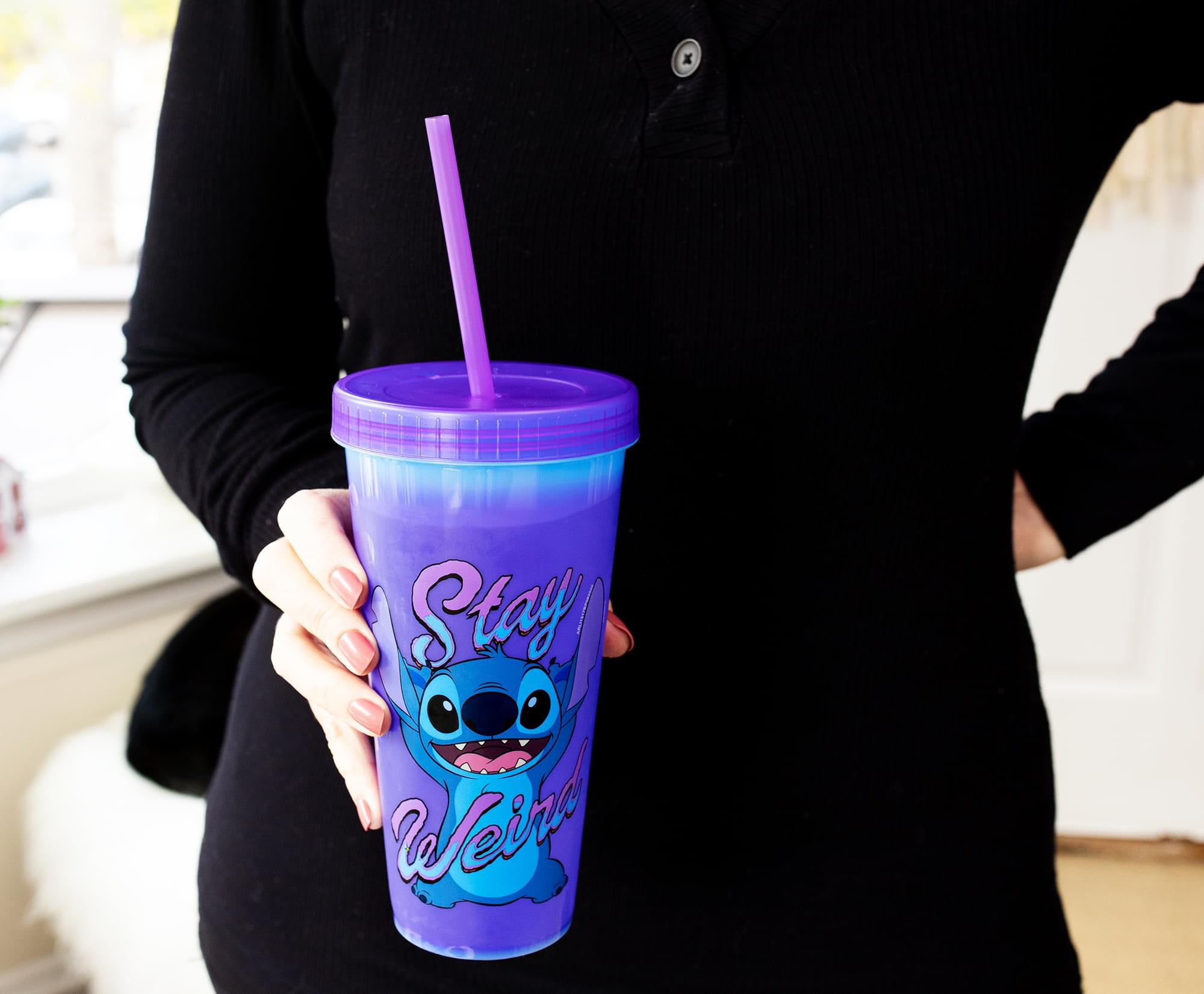 Lilo & Stitch Just Chill 24 oz. Plastic Boba Tumbler with Lid and Straw