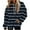 Black, variant on SwiftWear Women's Drop-Shoulder Striped Fleece Hoodie Oversized Casual Pullover Soft Fluffy Loungewear with Front Pocket Blue