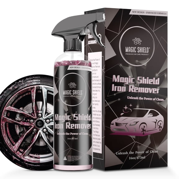 Magic Shield Iron Remover Spray for Cars - pH-Neutral Iron and Fallout Remover | 5-Minute Reaction, Effective on Wheels & Paint
