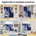 thumbnail image 6 of Coral Navy Blue Kitchen Curtains 84 Inch Length, Coastal Ocean Marine Nautical Beach Grommet Top Bedroom Living Room Curtains, Light Filtering Cafe Curtain Drapes 2 Panels Set 104''x84'', 6 of 9