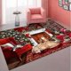 thumbnail image 1 of Alfombra navideña de estilo europeo y americano para sala de estar, alfombra roja, decoración festiva para el hogar, alfombra antideslizante navideña., 1 of 5