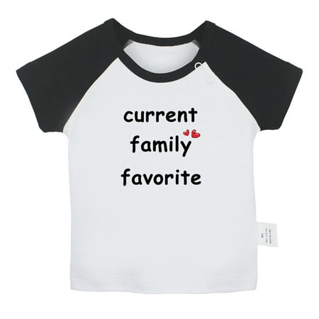 

iDzn Current Family Favorite Funny T shirt For Baby Newborn Babies T-shirts Infant Tops 0-24M Kids Graphic Tees Clothing (Short Black Raglan T-shirt 0-6 Months)
