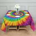 thumbnail image 3 of Rainbow Tie Dye Mandala Pattern Square Tablecloth,Waterproof Square Table Cover,Wipeable Spillproof Washable Table Cover for Home Kitchen Party Decor 42"X42"(107x107cm), 3 of 6