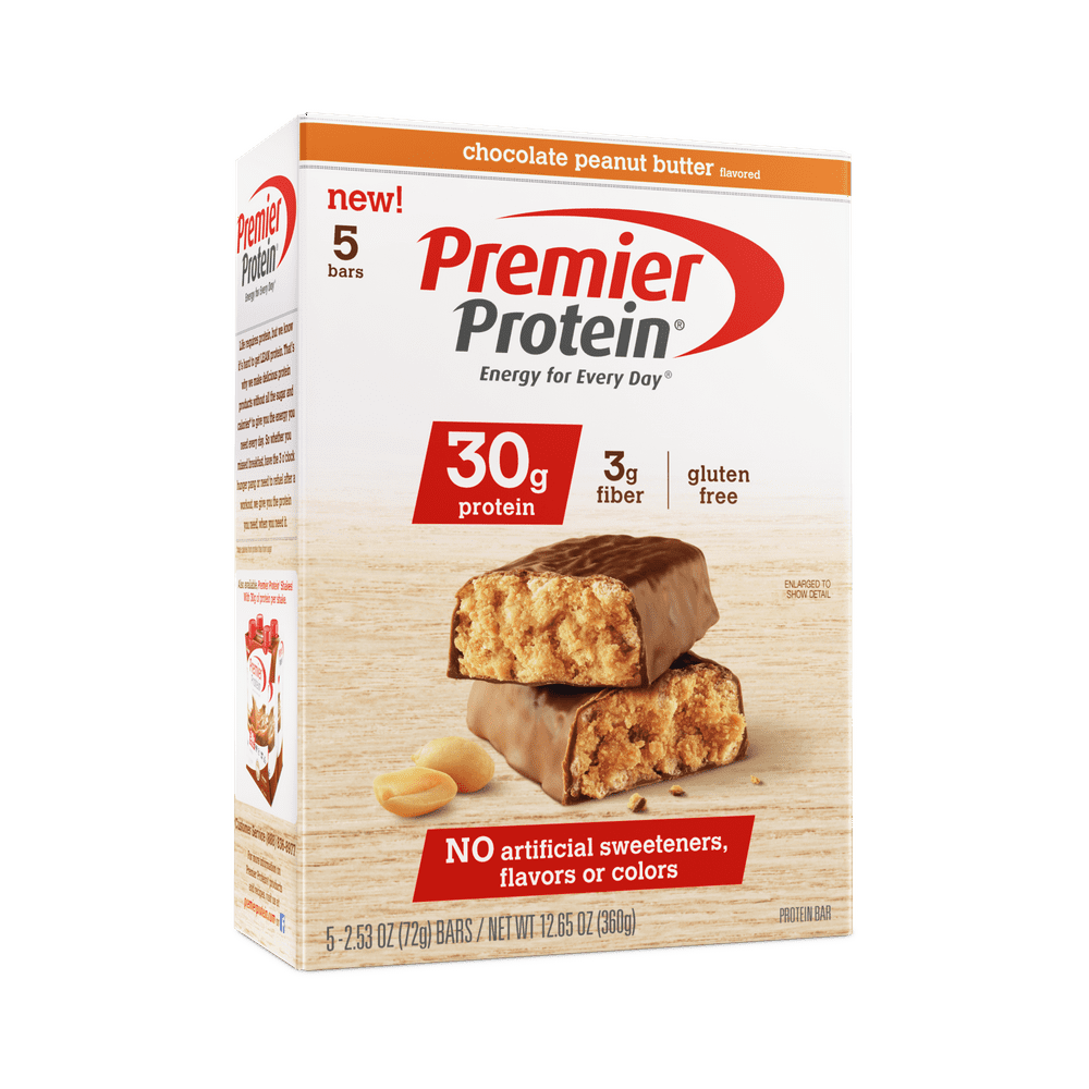 Premier Protein Bar, Chocolate Peanut Butter, 30g Protein, 5 Ct