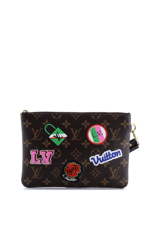 Pre-Owned City Pouch Limited Edition Patches Monogram Canvas By Rebag