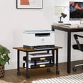 thumbnail image 3 of Leyaoyao Under Desk Printer Stand 2-Tier Mobile Printer Table w/ Storage Shelf Lockable Wheels for Home, Office, Brown, 3 of 7