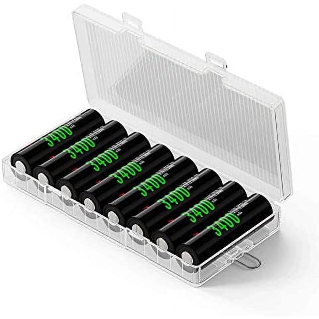 HUGFEGWE 2 x 18650 Battery Storage Case Holder Organizer Box Transparent 2Pcs U2536-18139
