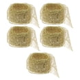 thumbnail image 3 of Miangastore Ribbon for Wreath Making Glitter Sheer Mesh Golden 5Pack 79x2x0.04in, 3 of 9