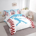 thumbnail image 2 of Erosebridal Light Blue Dripping Baseball Stitch & Hitter Silhouette Graphic Twin Bedding Sets 7-Piece, Baseball Graphic Bedding Comforter Set for Boys And Girls Kids,Microfiber Bedroom Decor, 2 of 6
