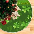 thumbnail image 5 of RYLABLUE Shamrock Pattern Xmas Christmas Tree Skirt Stand Mat for Holiday Party Decoration Indoor Outdoor 36 inches, 5 of 5