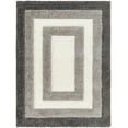 thumbnail image 2 of Hauteloom Domna Contemporary Geometric Shag Area Rug - Modern Bordered Fluffy High Pile Super Soft Rug for Living Room, Bedroom, Dining Room - Gray, Black - 5'3" x 7', 2 of 6