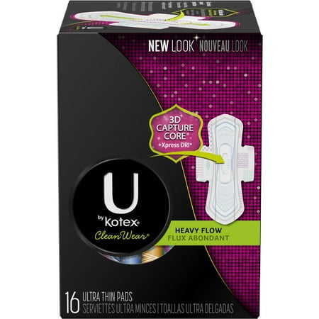 U By Kotex Cleanwear Ultra Thin Pads With Wings Heavy Flow