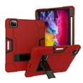 thumbnail image 1 of Mignova for iPad Pro 11 2020 Case,Hybrid Heavy Duty Three Layer Full-Body Shockproof Armor Defender Rugged Protective Case Cover with Stand for Apple iPad Pro 11 Inch Case 2020/2018(Red/Black), 1 of 7