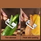 thumbnail image 5 of Peladora de verduras de acero inoxidable | Pelador multifuncional con amplia apertura de cuchilla, mango ergonómico de madera, diseño curvo que minimiza el desperdicio, 7,48 pulgadas, botellas que, 5 of 8